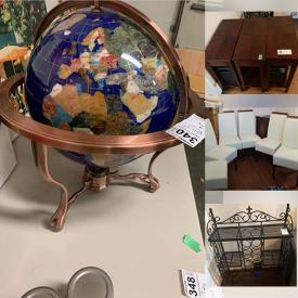 MaxSold Auction: This online auction features furniture such as a trio of tables, buffet, lap desk, dining table, benches, plastic cabinets, Zero gravity chairs, server rack, curtains and panels, air purifiers, bowling balls, hammocks, lawnmowers, tools holder, metal art and much more!